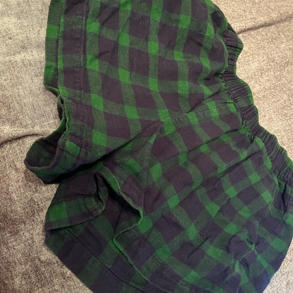 Eberjey Green and Black Plaid Pajama Shorts